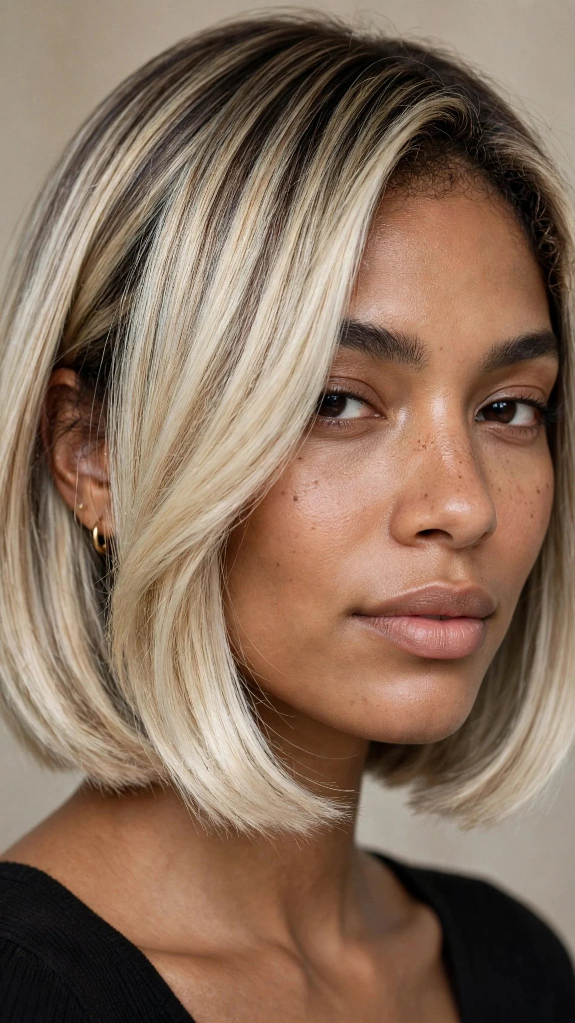 Creamy Blonde Balayage Bob