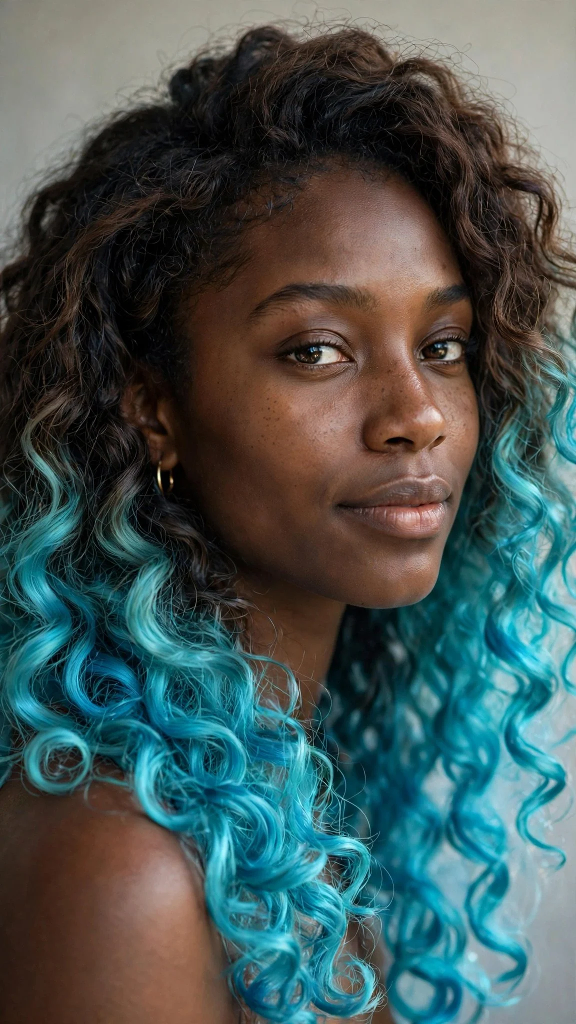 Aqua Blue Melted Ends