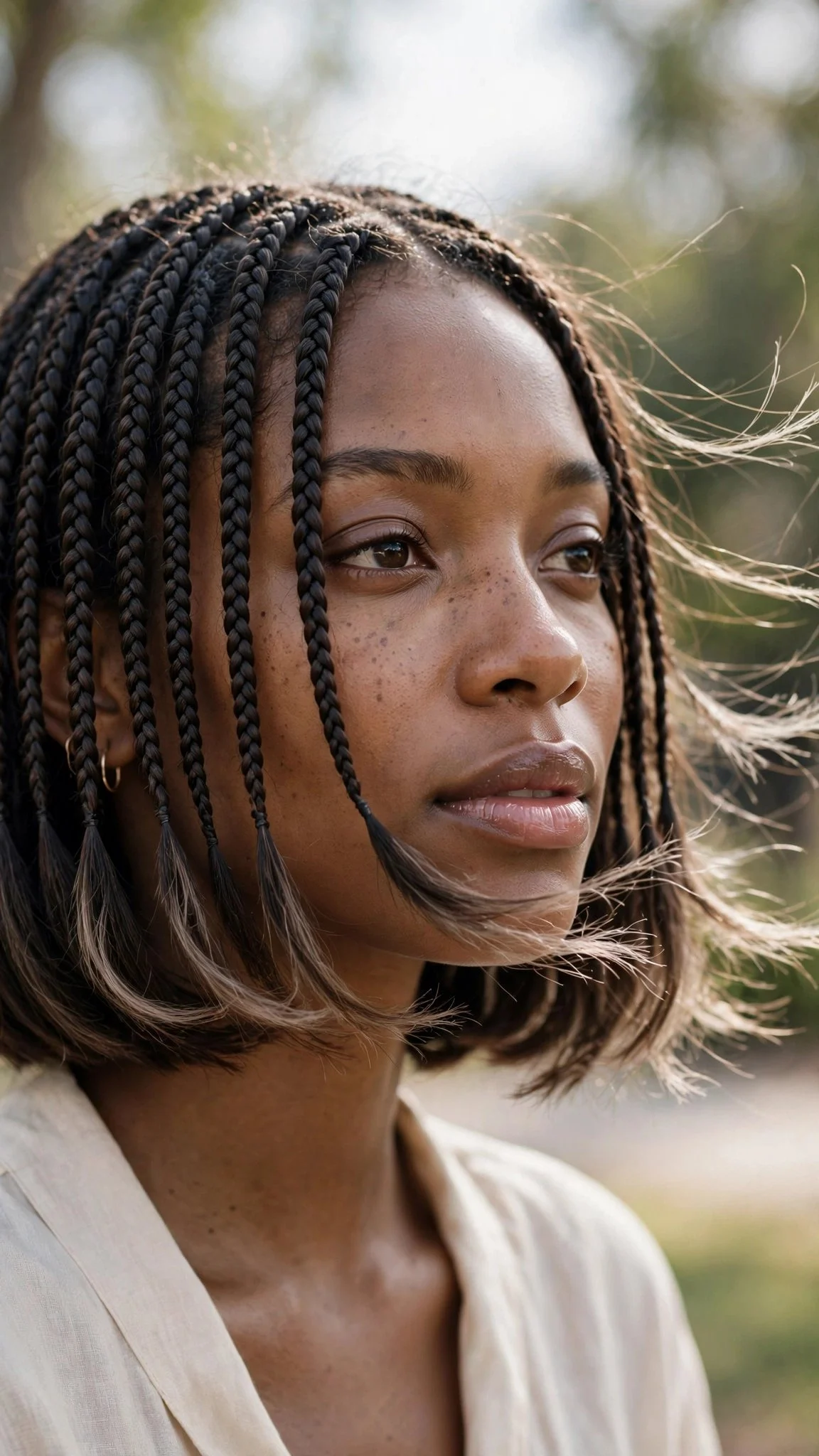 Bob Braids With Feathered Ends