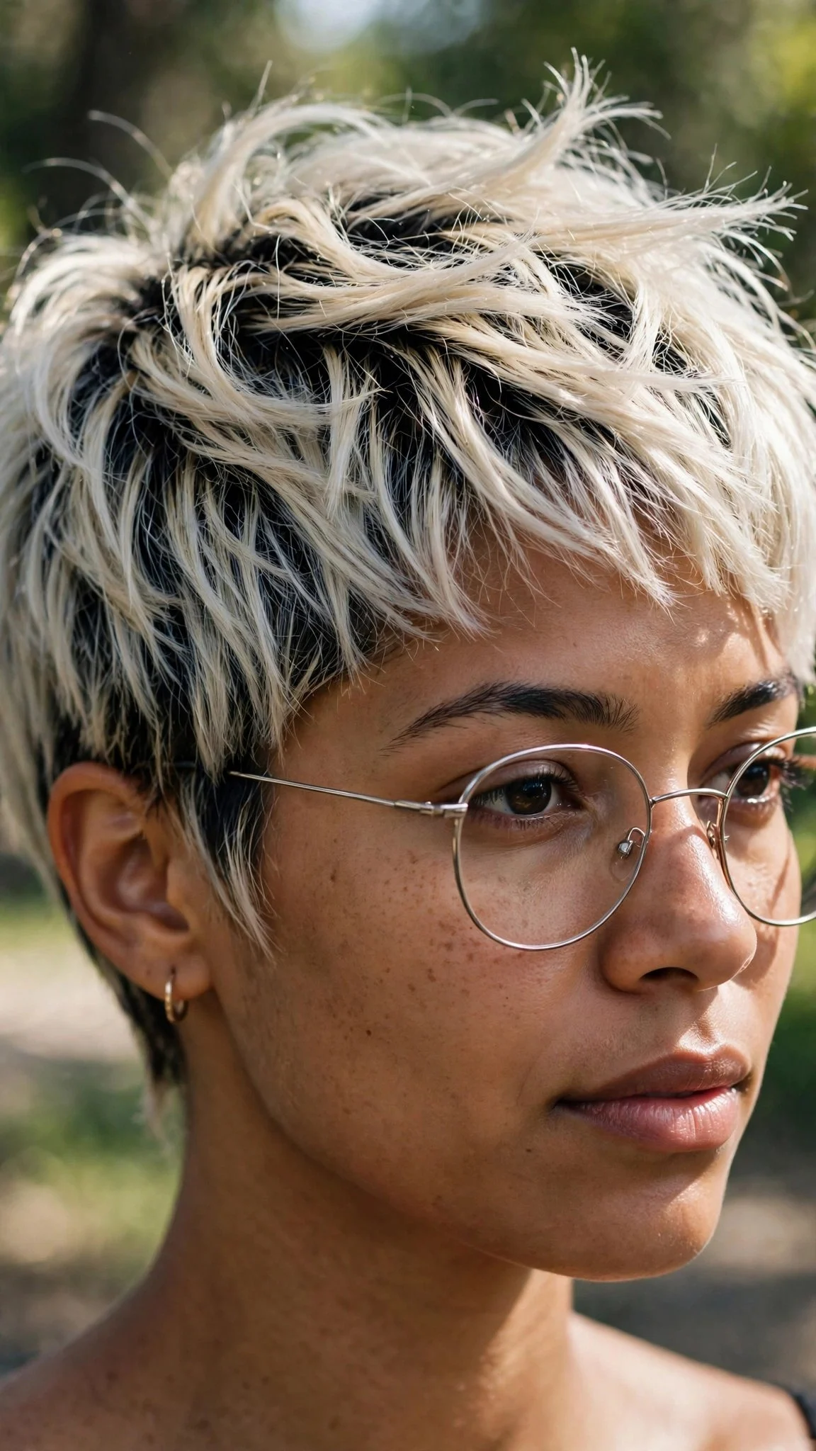 Platinum Pixie with Dark Roots