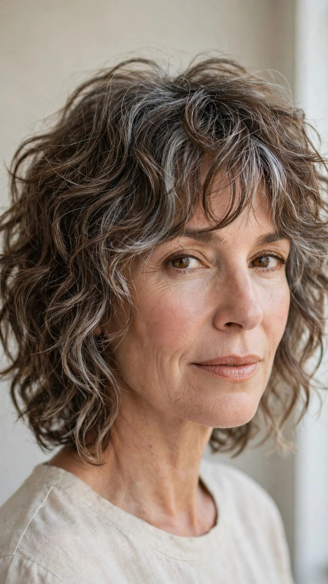Choppy shag with tousled curls