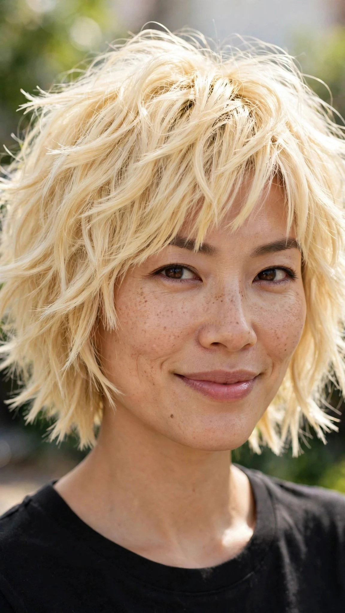 Choppy Chin-Length Blonde Shag