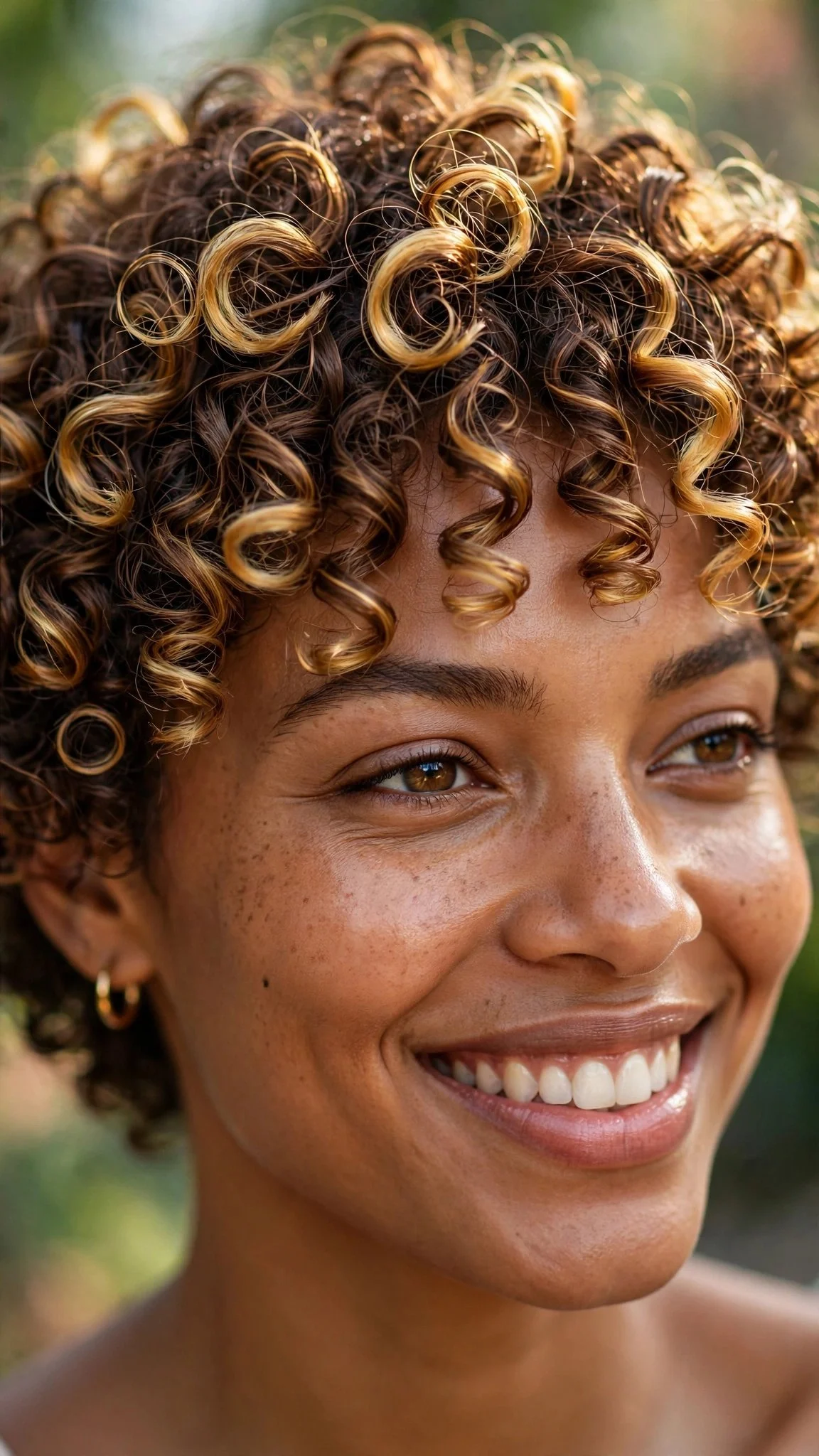 Golden Balayage Curls