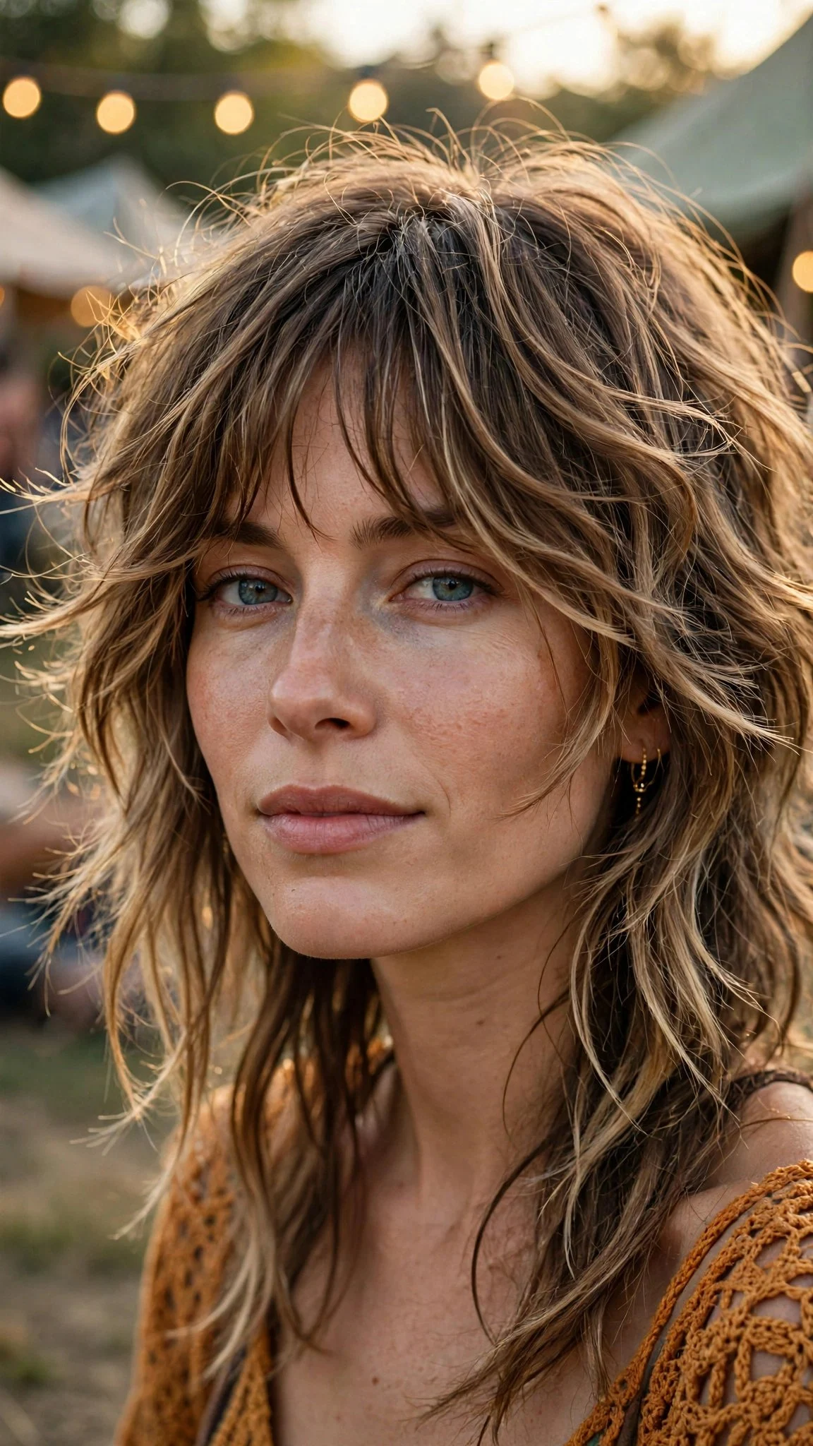 Boho Shag With Curtain Bangs
