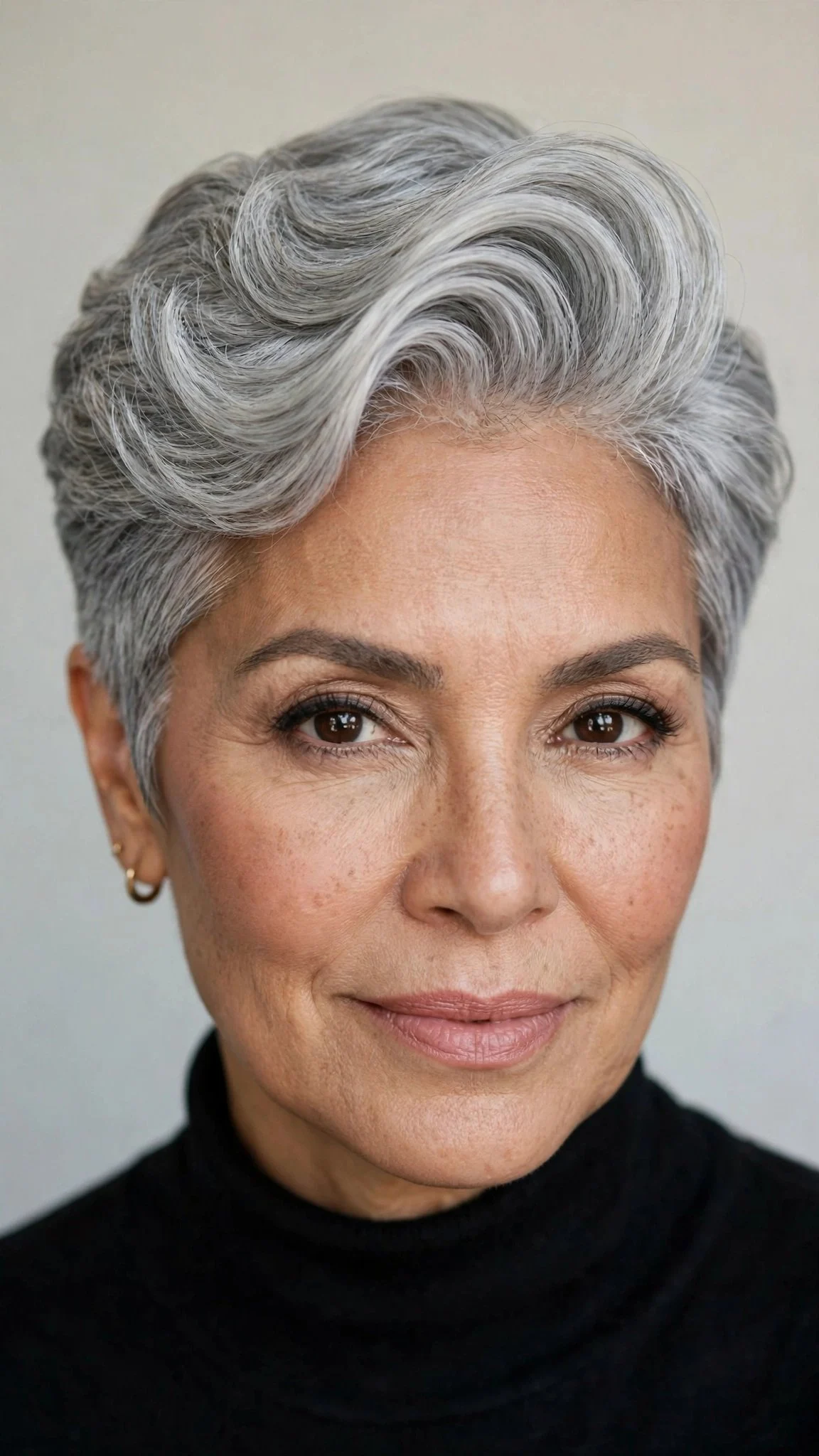 Gray Pompadour Pixie