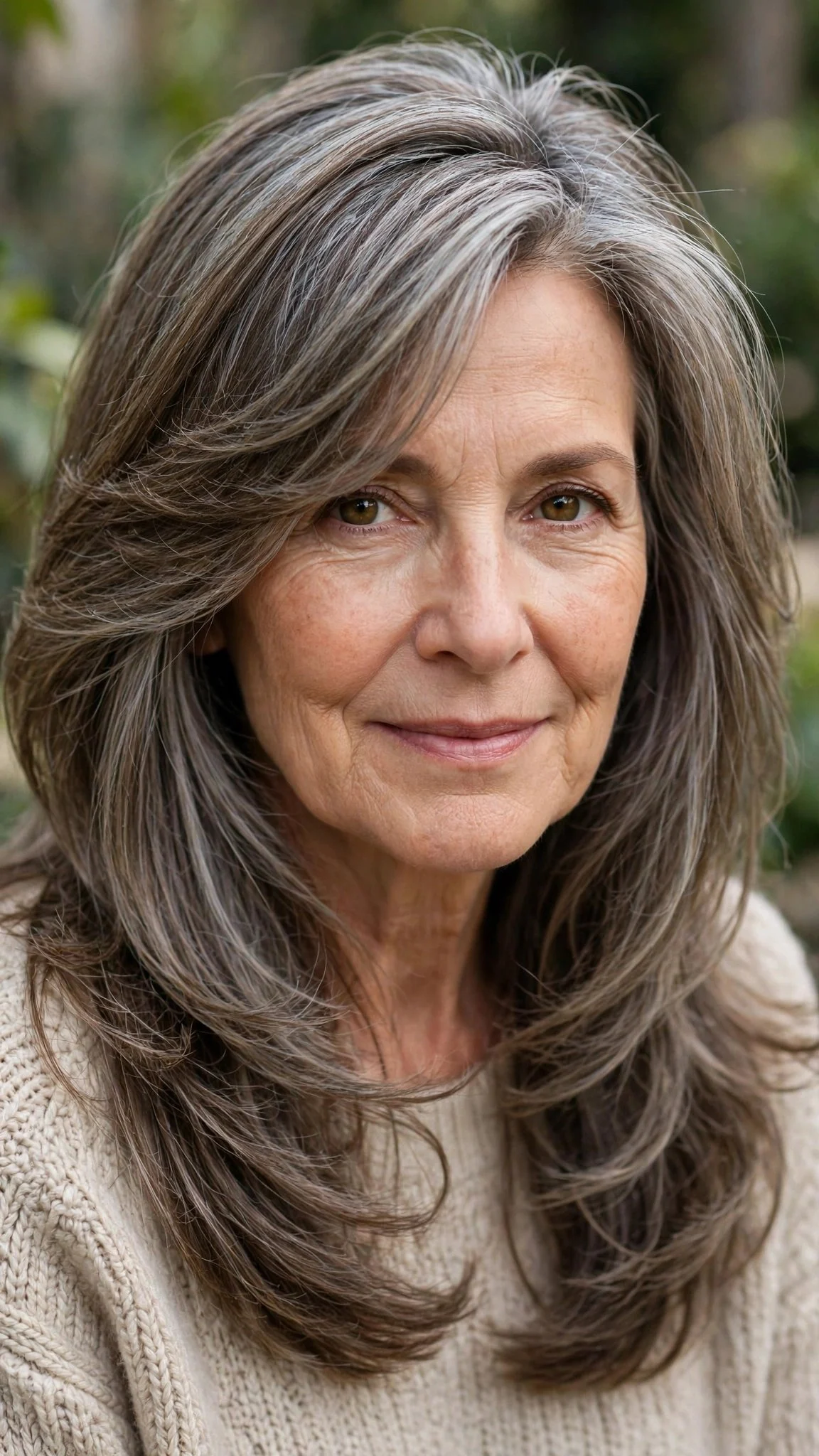 Mid-Length Cut With Side-Parted Bangs