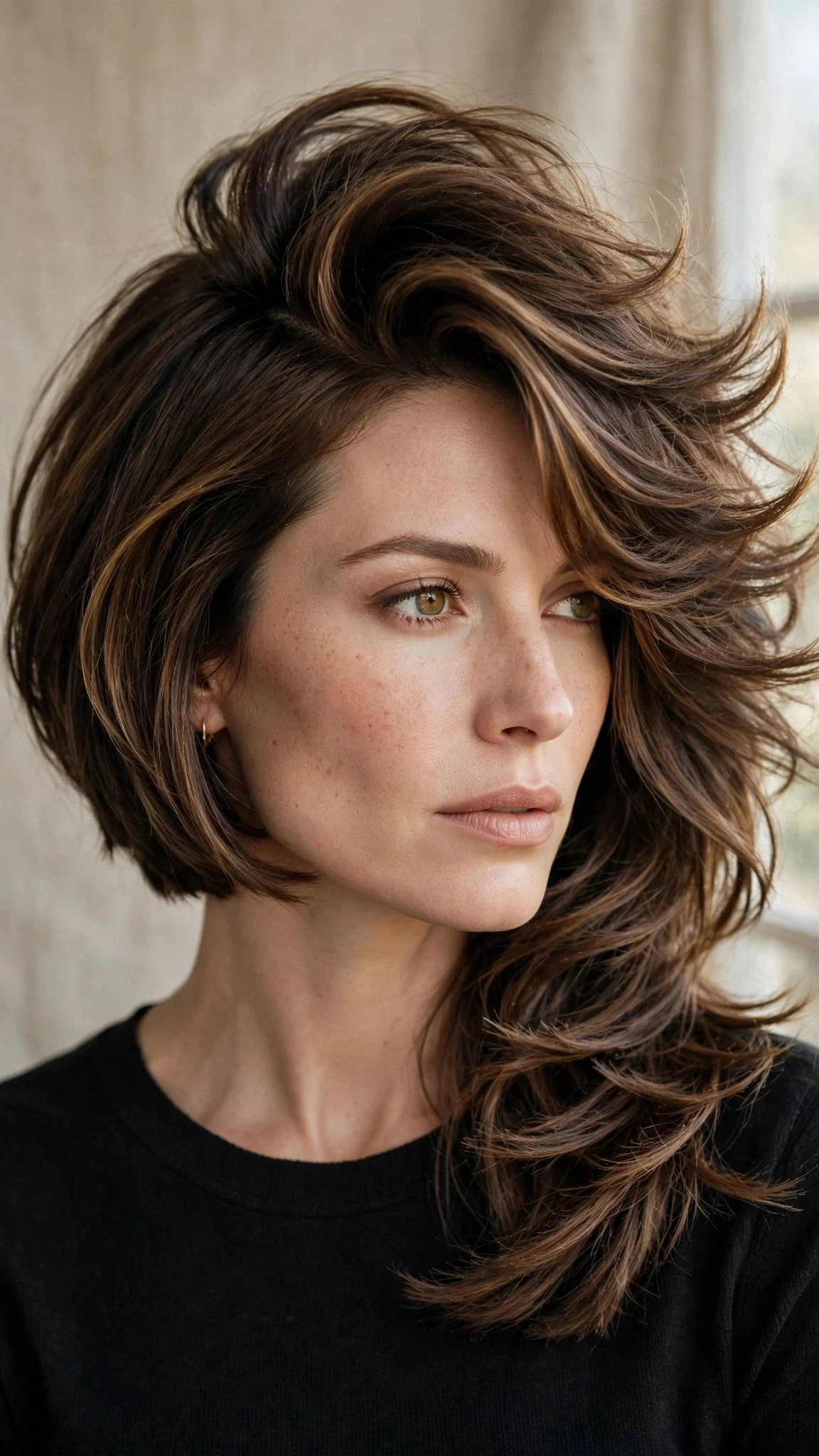 Layered Bob With Deep Side Part