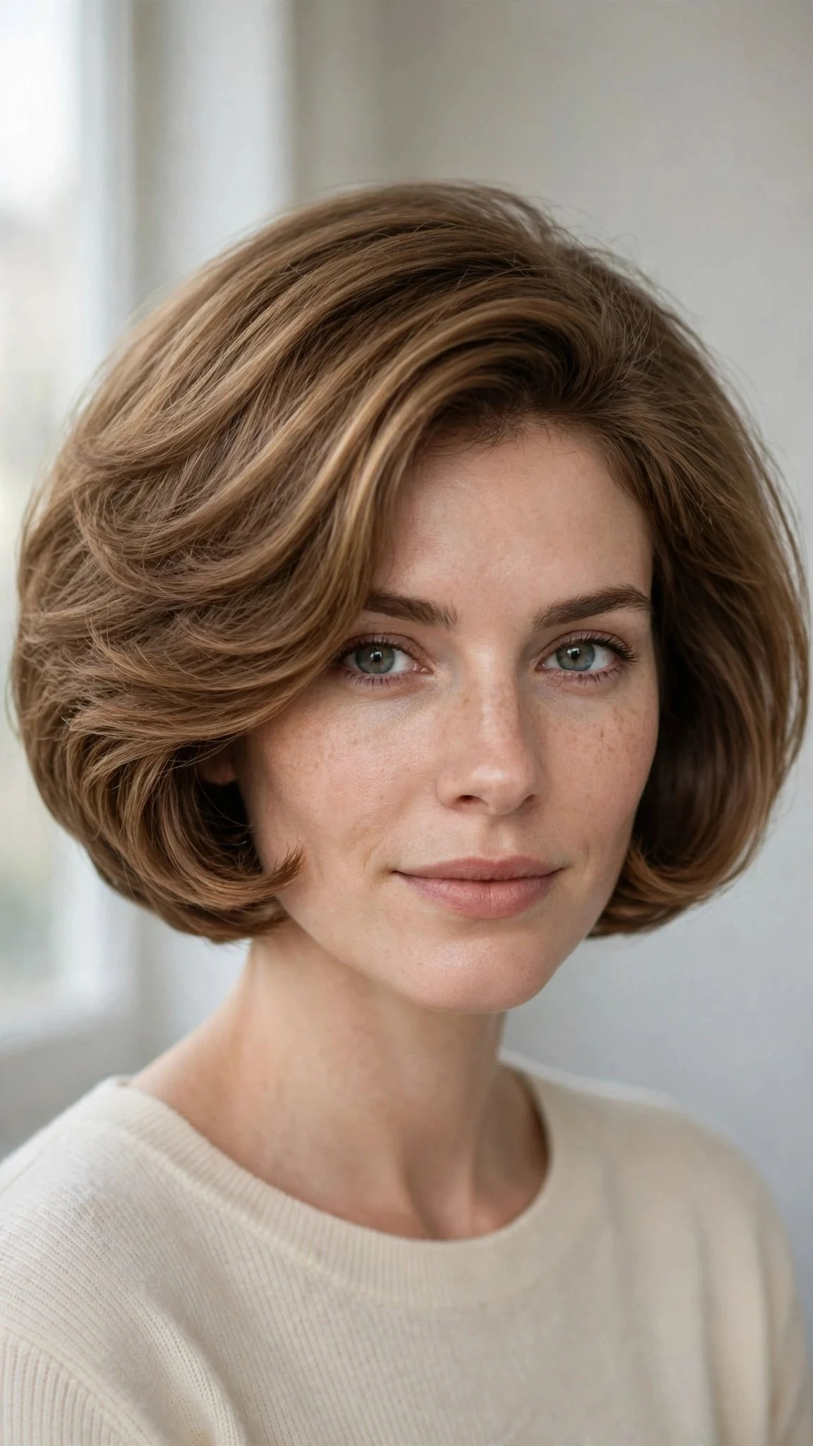 Voluminous Round-Brushed Bob