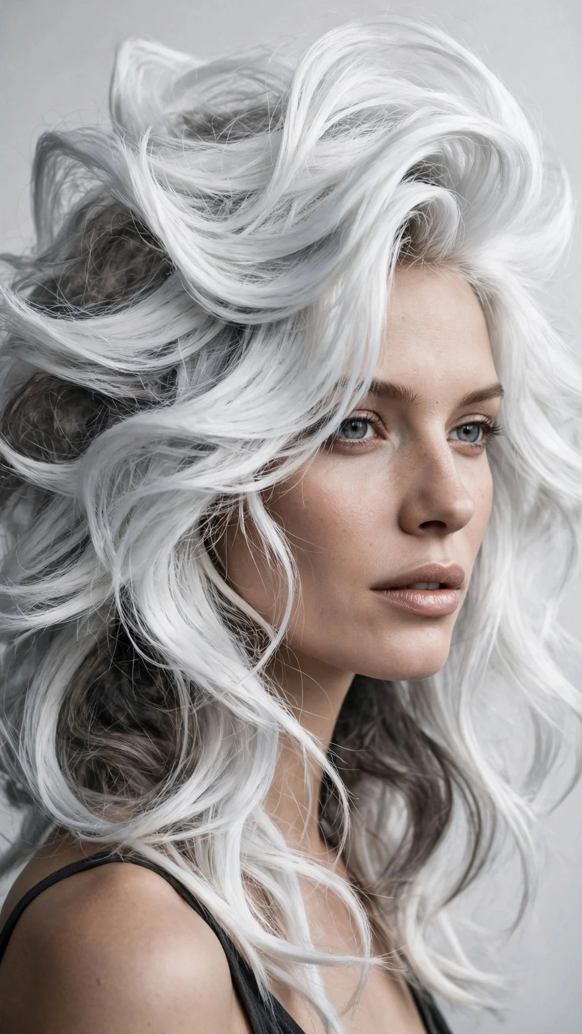Icy White With Smoky Gray Depth