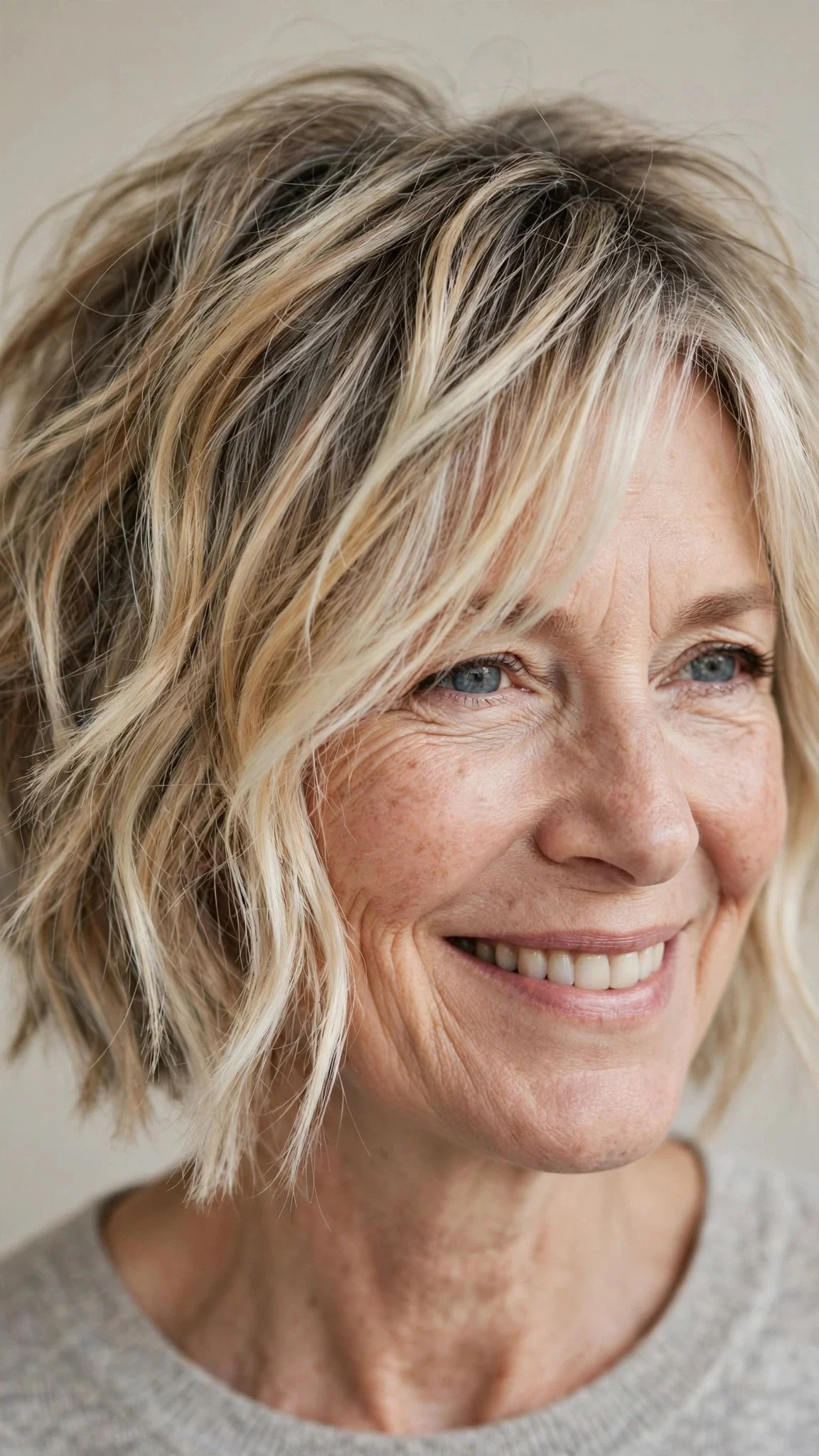 Airy Choppy Bob With Balayage