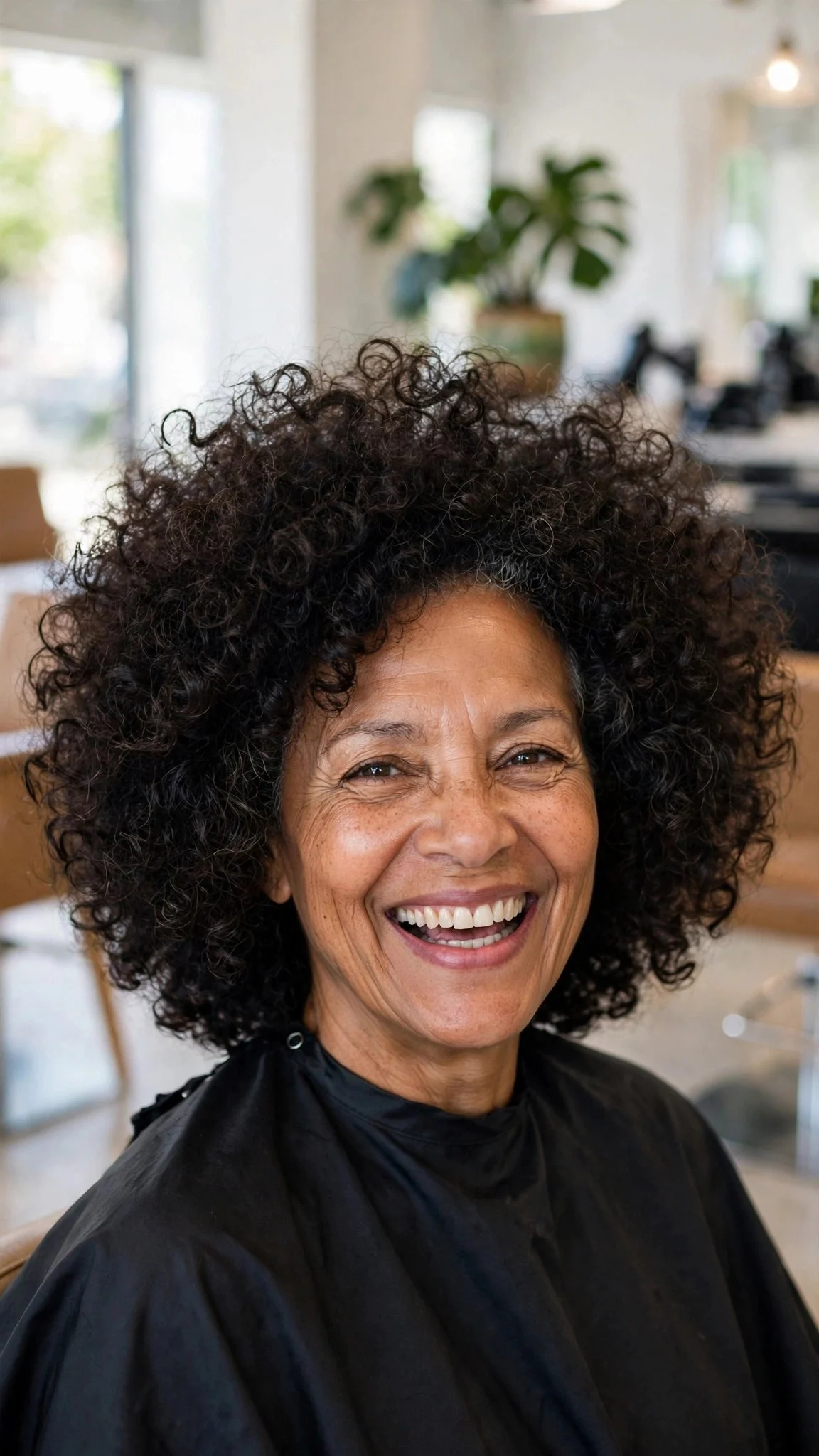 Voluminous Curly Halo Cut