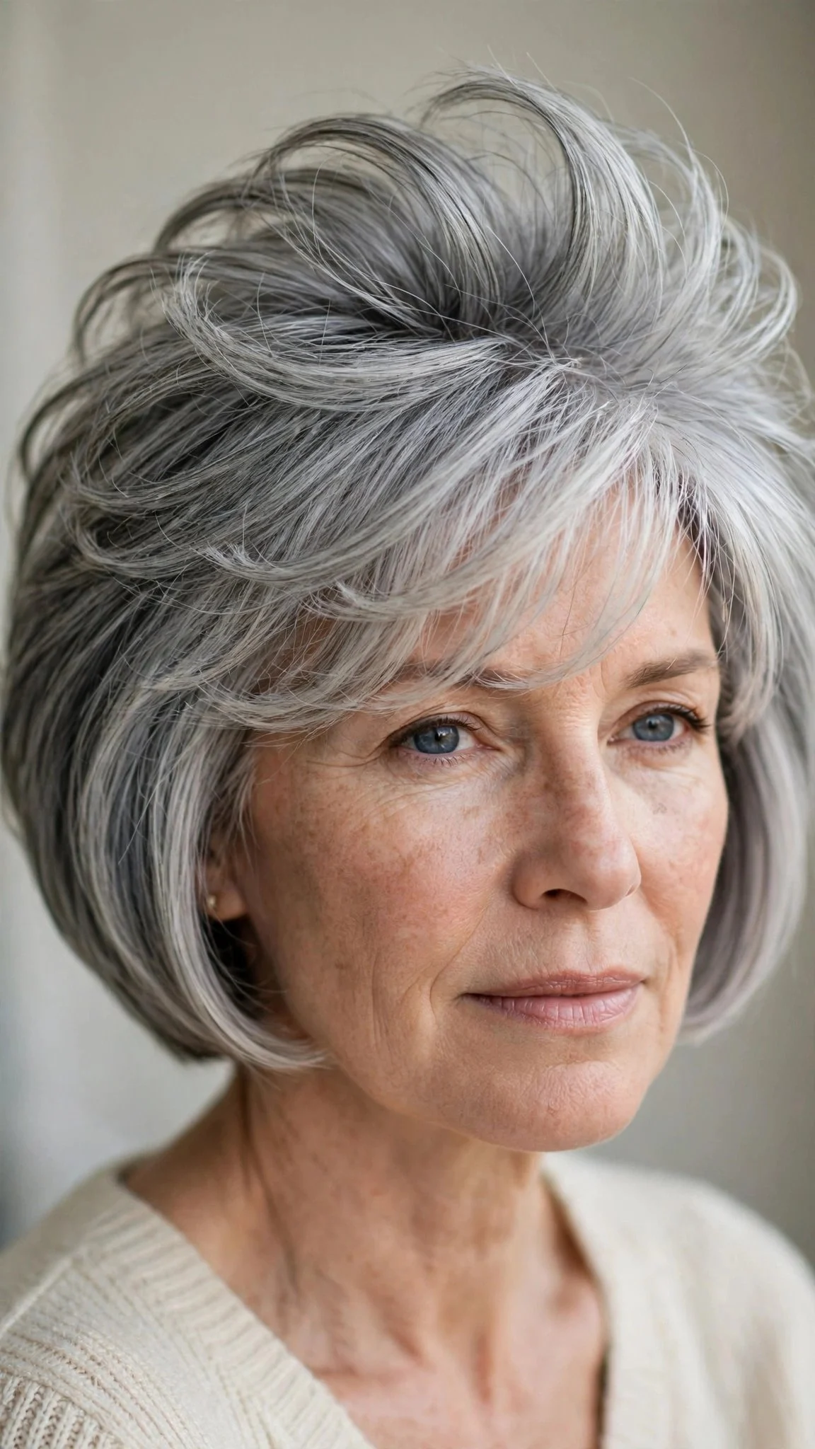 Crown-Volume Bob With Feathered Fringe