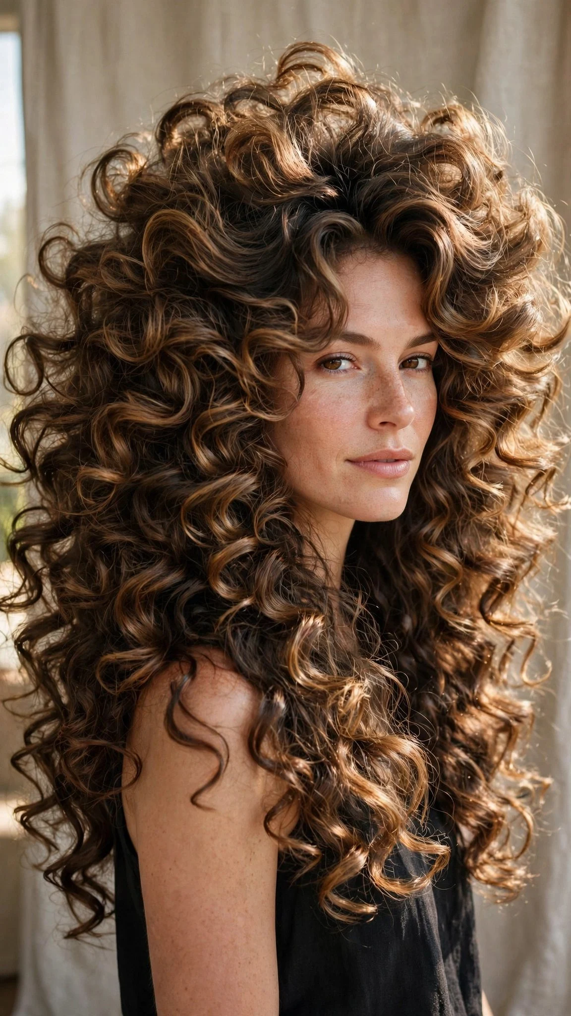 Majestic Long Curly Layers With Volume